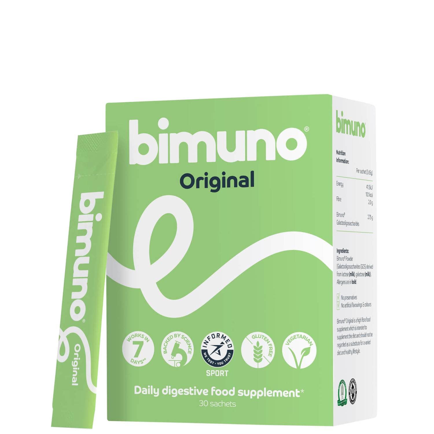 Supplément probiotique original BIMUNO - 90 sachets, approvisionnement pour trois mois