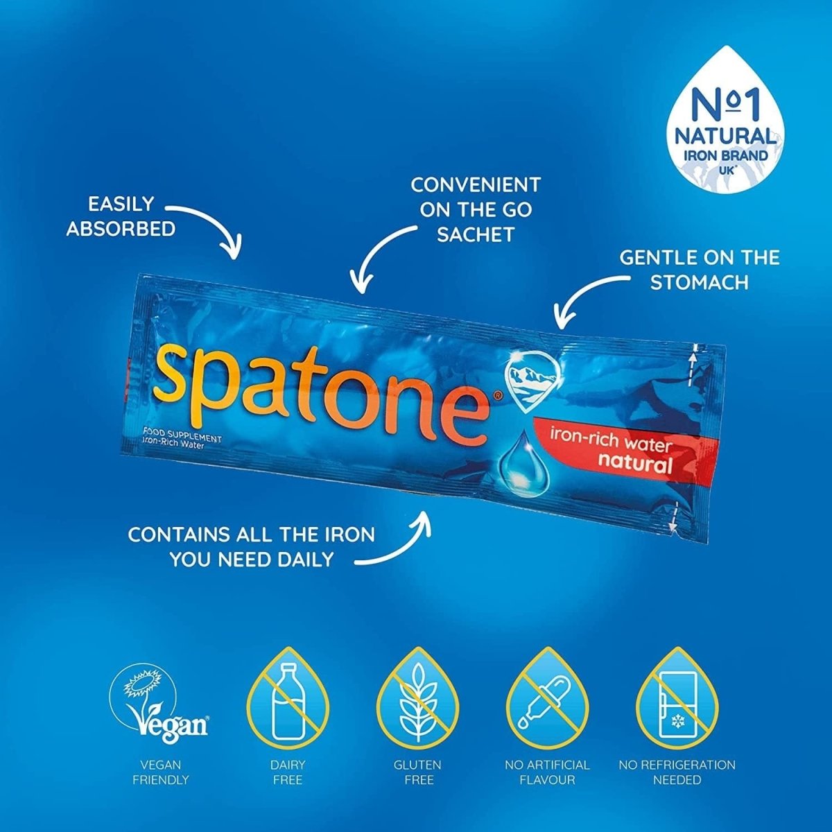 Supplément de fer naturel Spatone - 14 sachets quotidiens