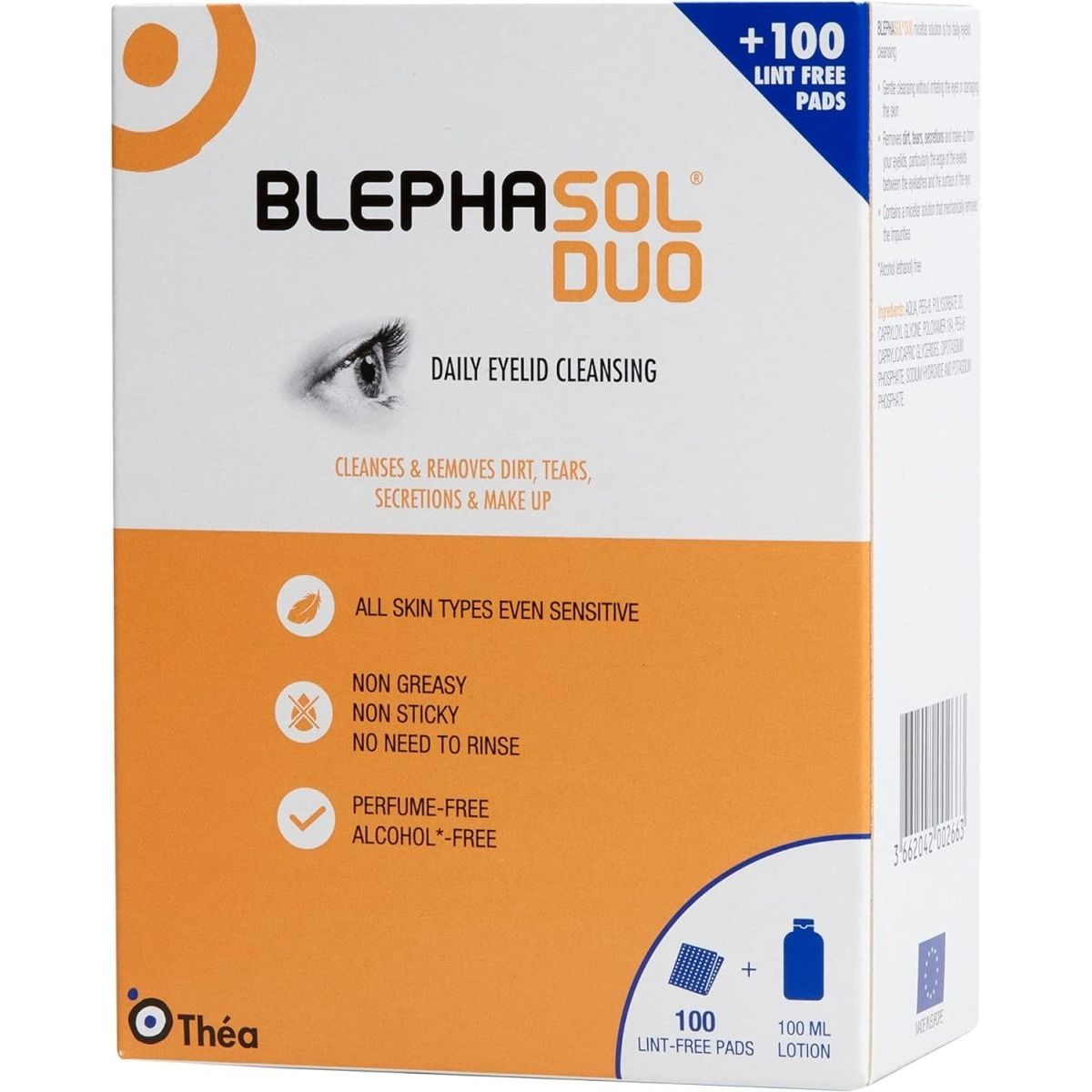 THEA Blephasol Duo Pack Containing 100ml Lotion Plus 100 Pads