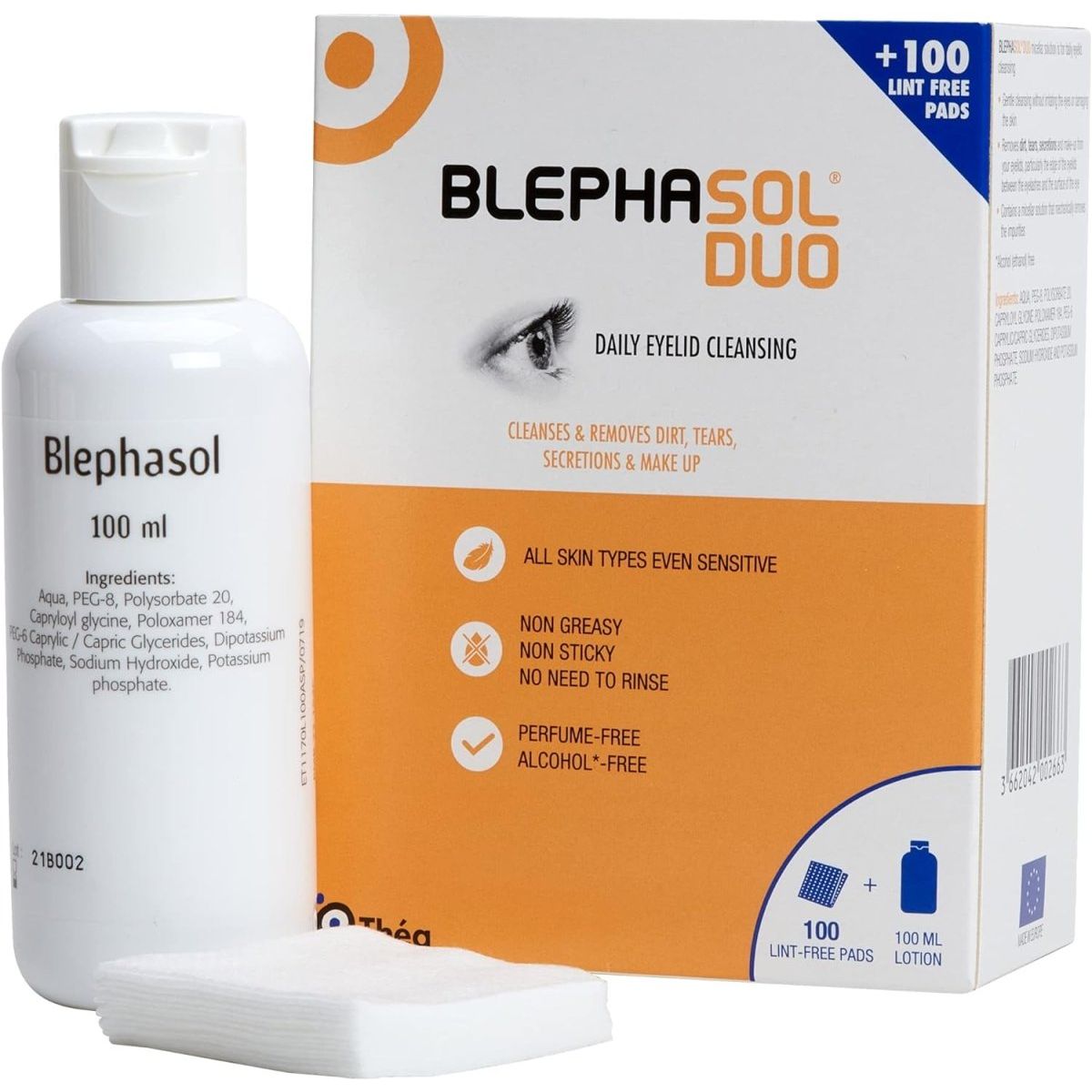 THEA Blephasol Duo Pack Containing 100ml Lotion Plus 100 Pads