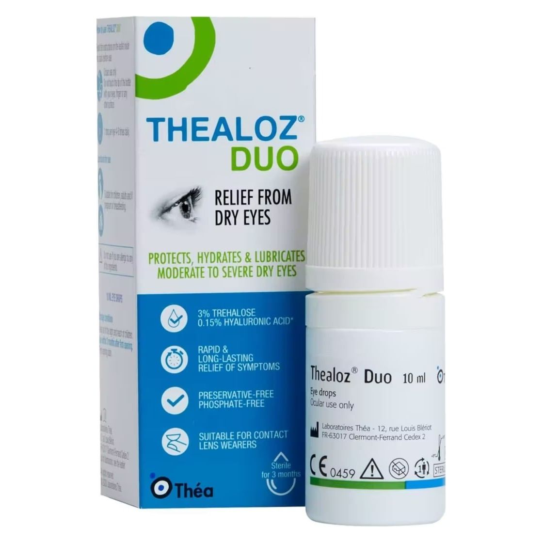 Thealoz Duo Dry Eye Drops three pack, 3 x 10ml